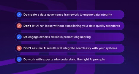 Do's and Don'ts of Employing AI for Data Quality